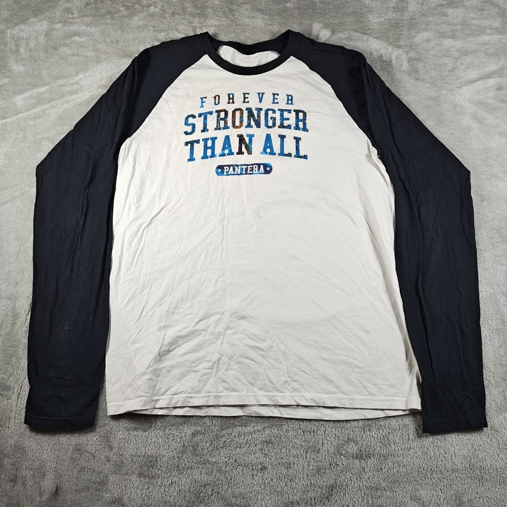 Pantera Shirt Mens Small White Black Forever Stronger Than All Raglan Baseball